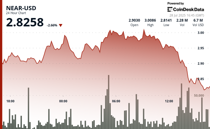 NEAR Suffers 5% Decline Following Sharp Rejection at $3.01 Resistance