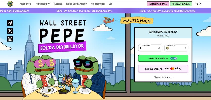 Wall Street Pepe Solana’ya Geçiyor: WEPE Army İçin Yeni Dönem!