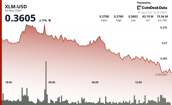 Stellar’s XLM Slips 4% as Institutional Selling Weighs on Market