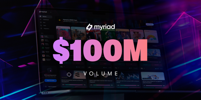 Prediction Market Myriad Hits $100M Milestone, Growing 10x in Three Months