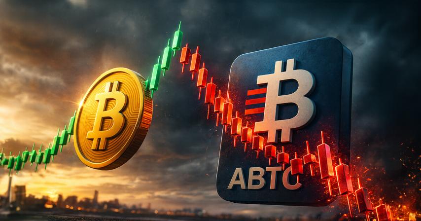 American Bitcoin plunged 50% during a crypto rally, exposing a fatal flaw in the 