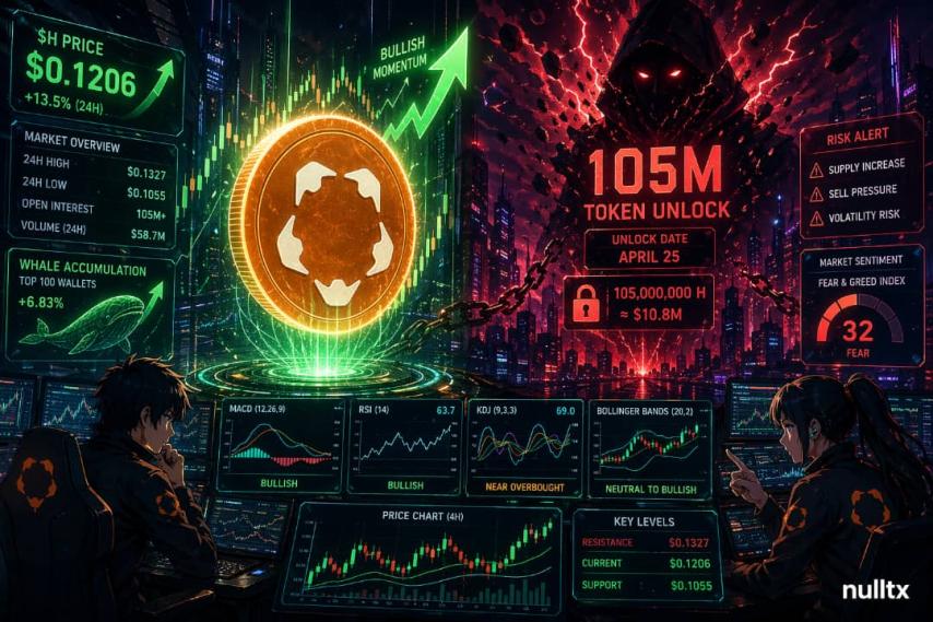 $H Price Analysis & Prediction (April 22) – Humanity Protocol Surges 13.5%, But a $10.8M Unlock Looms - NullTX