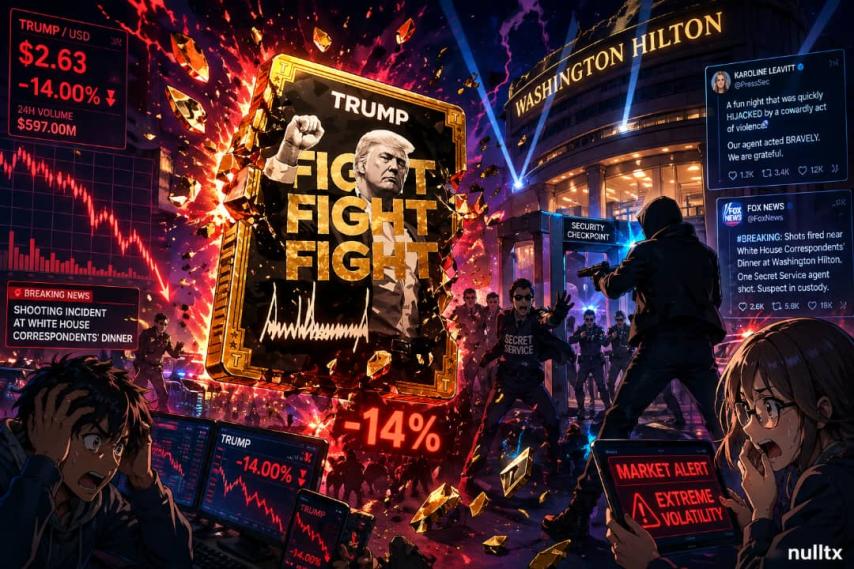Trump Memecoin Craters After Shooting Scare At White House Correspondents' Dinner Sends Shockwaves Through Market
